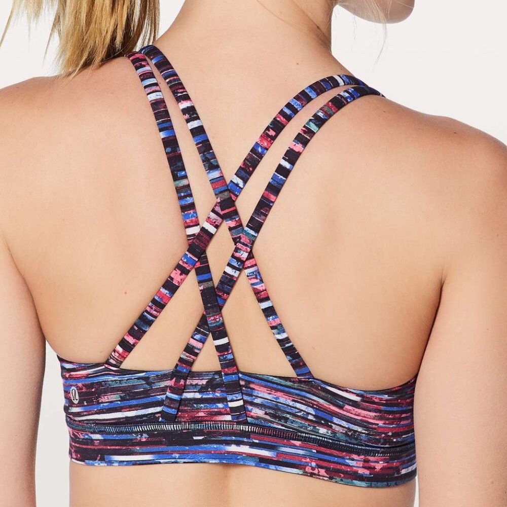 lululemon Size 6 Energy Bra - Hinshu Alpine White Multi